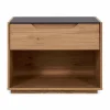 Alexia - Glass and Walnut Wood Nightstand by Mobican