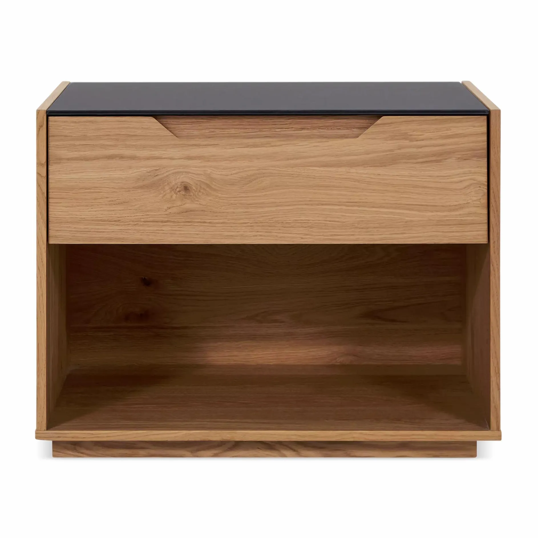 Alexia - Glass and Walnut Wood Nightstand by Mobican