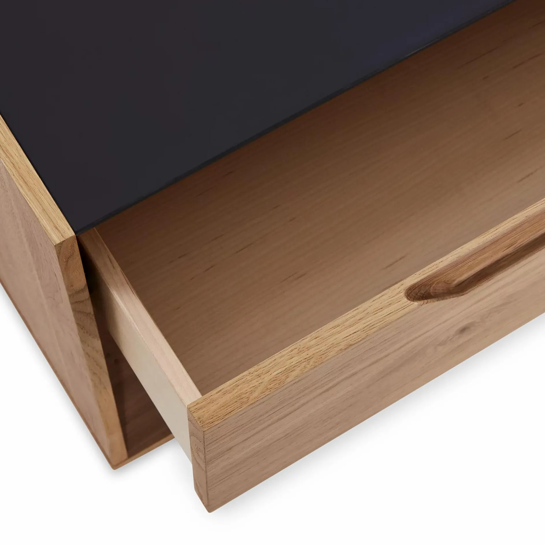 Alexia - Glass and Walnut Wood Nightstand by Mobican