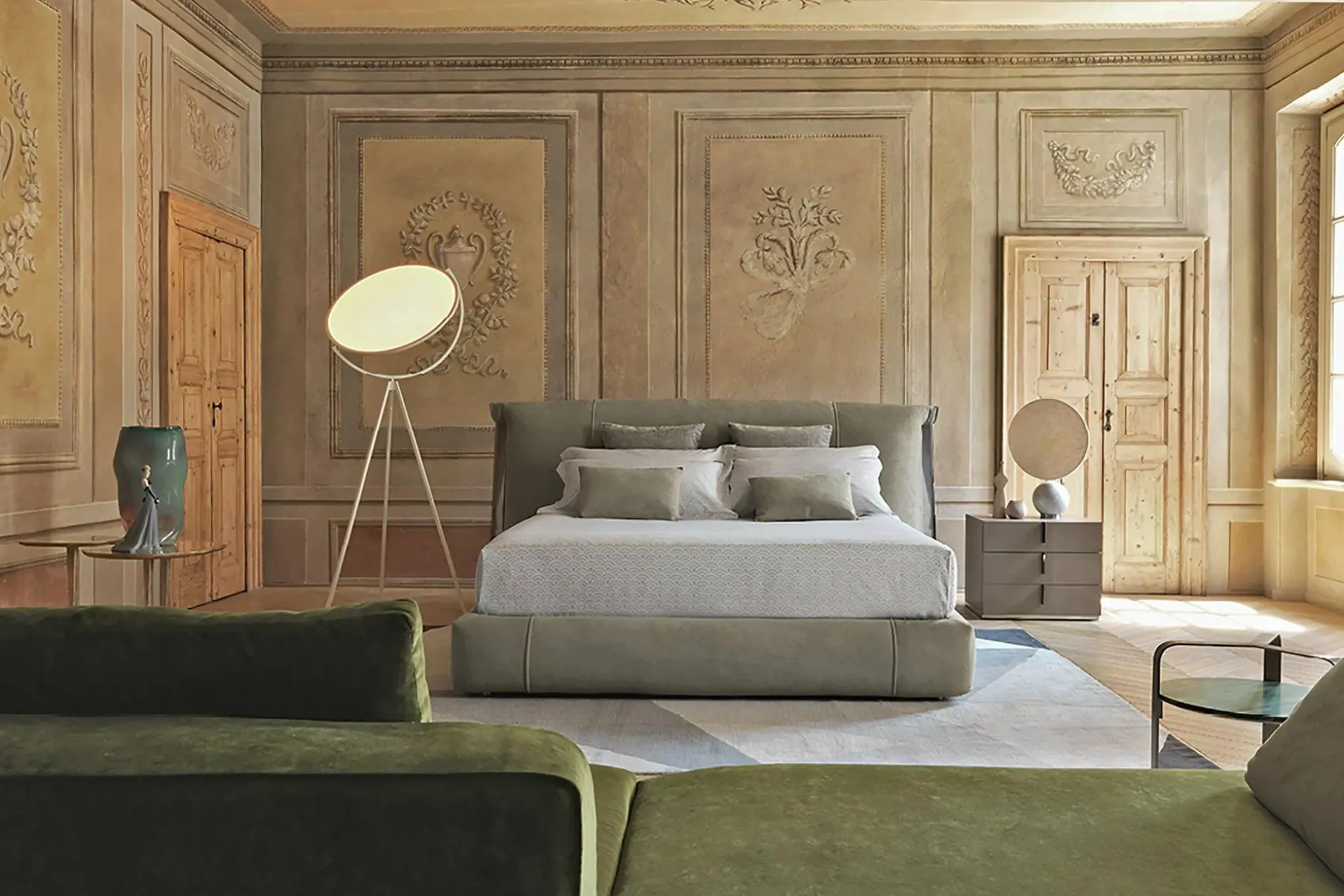 Amal - Upholstered Bed with Removable Cover by Flou