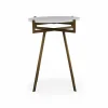 Anak - Marble and Antique Brass Side Table