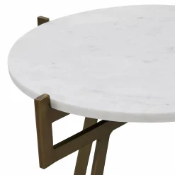 Anak - Marble and Antique Brass Side Table
