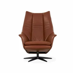 Basic 8026 - Leather Swivel Armchair with Reclining Backrest by Gealux