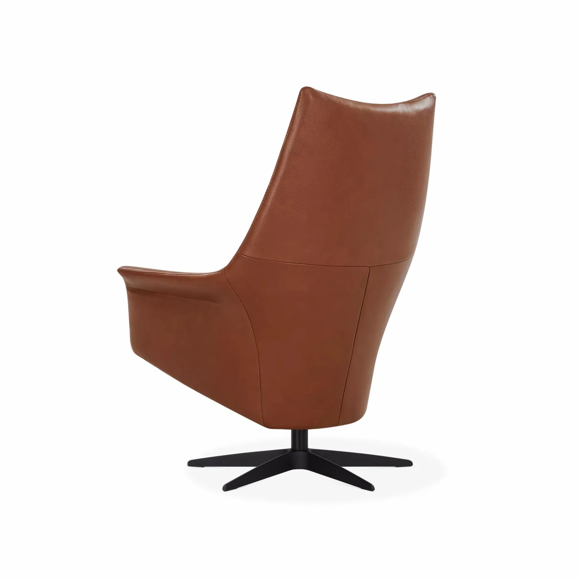 Basic 8026 - Leather Swivel Armchair with Reclining Backrest by Gealux