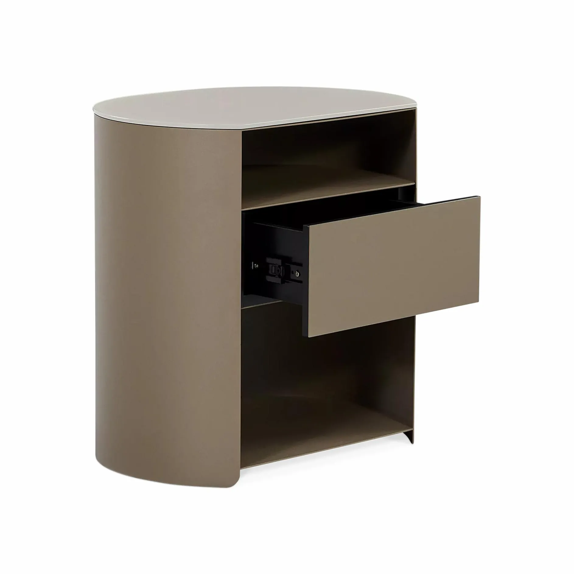 Bean - Nightstand with Glass Top