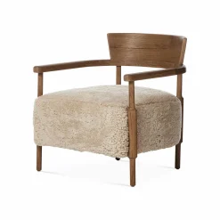 Bennett - Solid Oak and Shearling Armchair by Four Hands