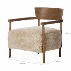 Bennett - Solid Oak and Shearling Armchair by Four Hands