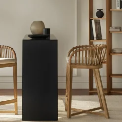 Binah - Teak Wood And Rattan Counter Stool