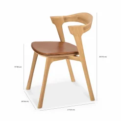 Bok - Solid Oak Dining Chair with Leather Cushion by Ethnicraft