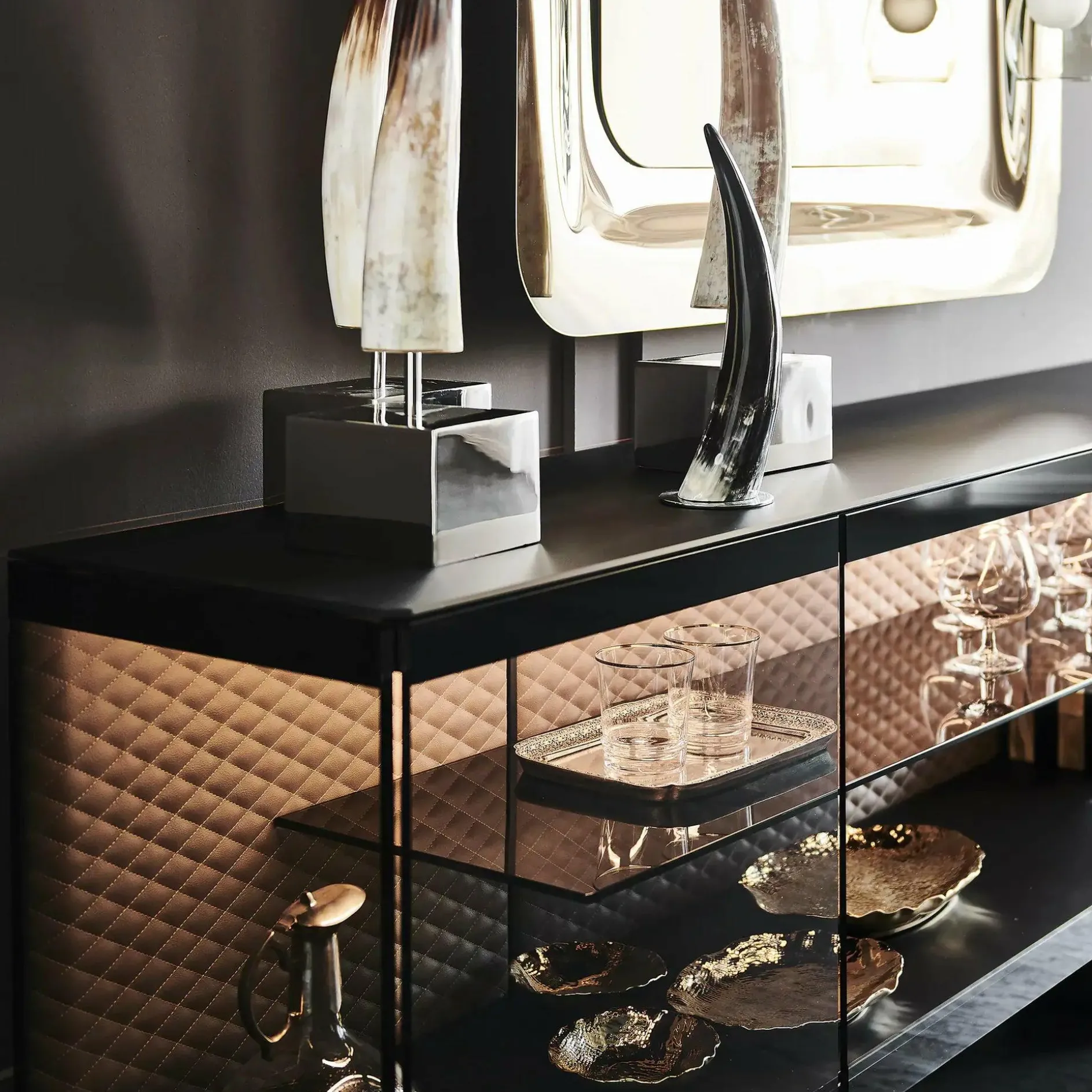 Boutique - Glass and Steel Sideboard by Cattelan Italia