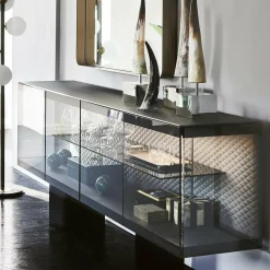 Boutique - Glass and Steel Sideboard by Cattelan Italia