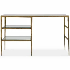 Bruna - Antique Brass and Glass Desk
