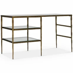 Bruna - Antique Brass and Glass Desk