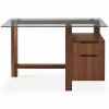 Buro - Walnut Desk with Filing Cabinet by Verbois