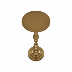 Calhoun - Antique Brass Pedestal Table by Four Hands