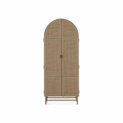 Cantino - Oak and Natural Rattan Bookcase