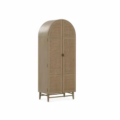 Cantino - Oak and Natural Rattan Bookcase