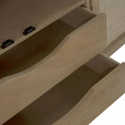 Cantino - Oak and Natural Rattan Bookcase
