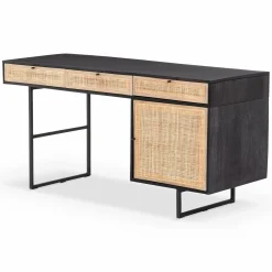 Carmel - Desk with Rattan Drawers