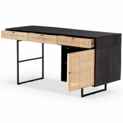 Carmel - Desk with Rattan Drawers