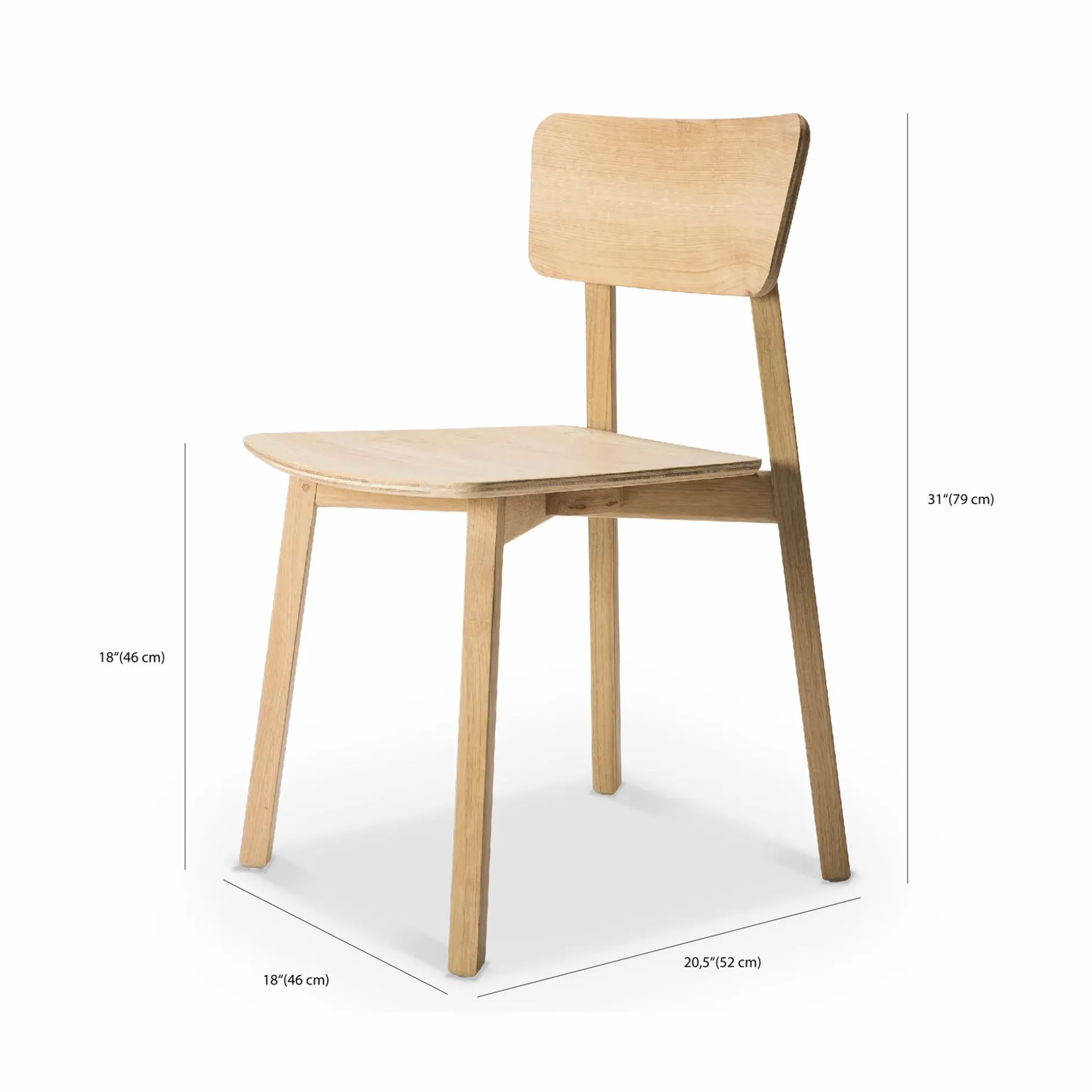Casale - Solid Oak Dining Chair by Ethnicraft