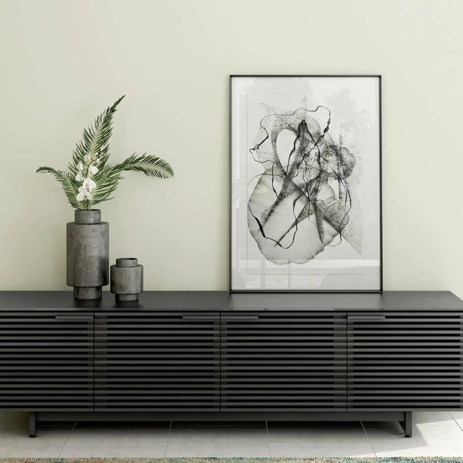 Corridor 8173 - Low-Profile TV Stand with 4 Compartments by BDI