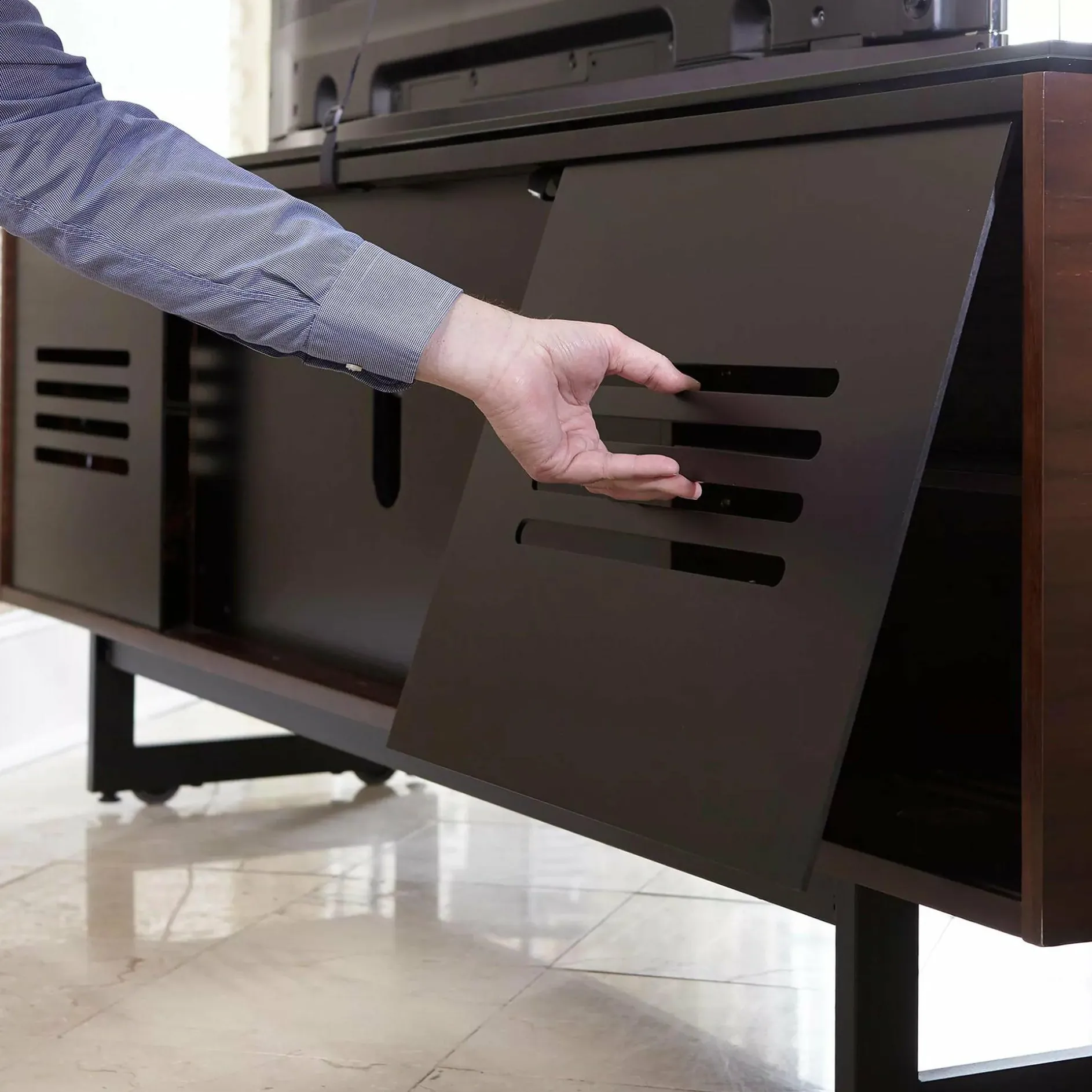 Corridor 8177 - TV stand with 3 storage compartments by BDI