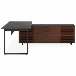Corridor Office 6531 - Modular Wood and Tempered Glass Desk by BDI