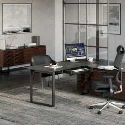 Corridor Office 6531 - Modular Wood and Tempered Glass Desk by BDI