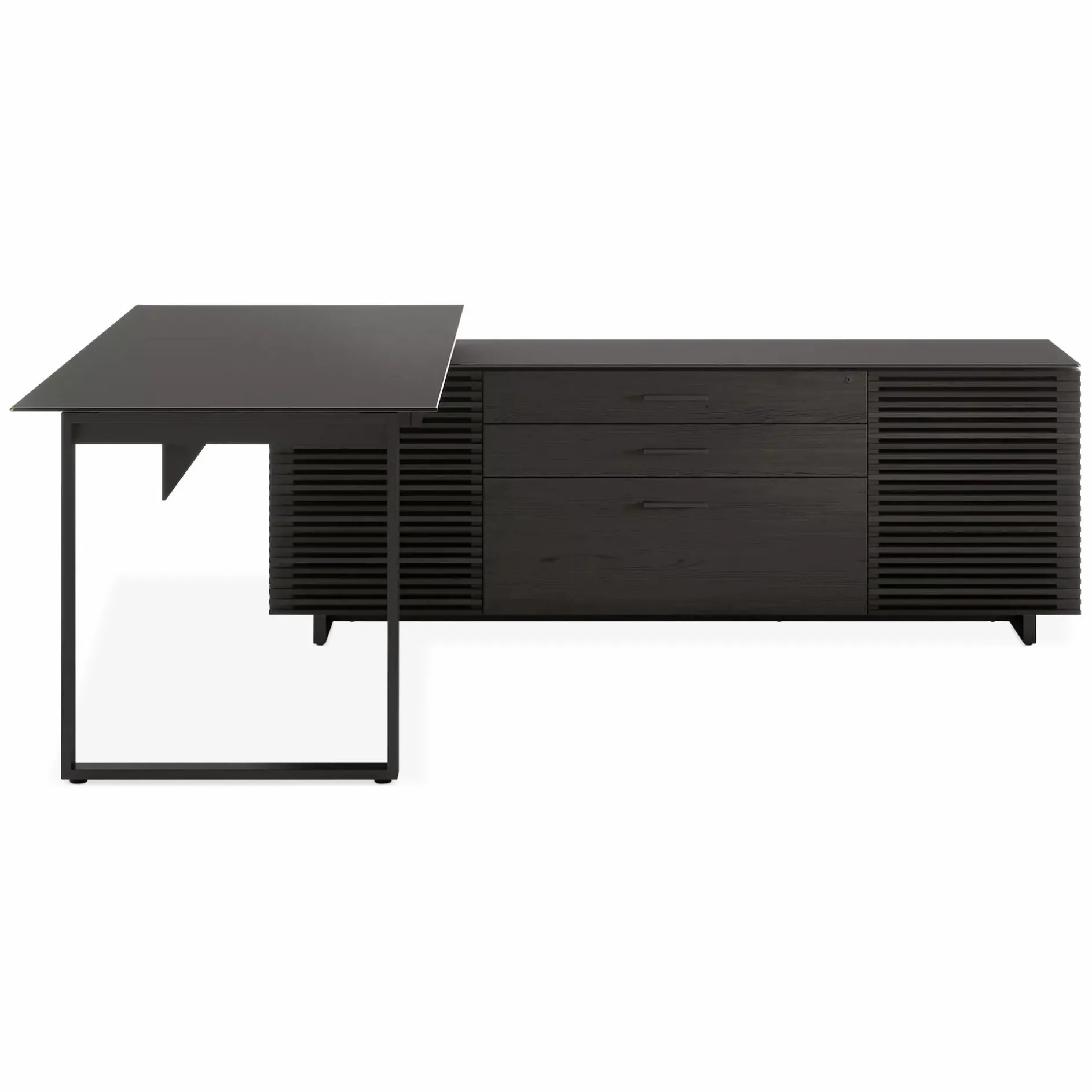 Corridor Office 6531 - Modular Wood and Tempered Glass Desk by BDI