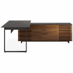 Corridor Office 6531 - Modular Wood and Tempered Glass Desk by BDI