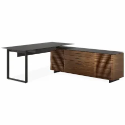 Corridor Office 6531 - Modular Wood and Tempered Glass Desk by BDI