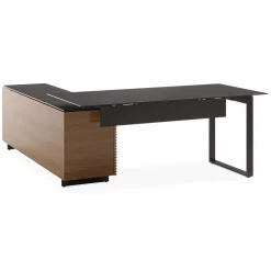 Corridor Office 6531 - Modular Wood and Tempered Glass Desk by BDI