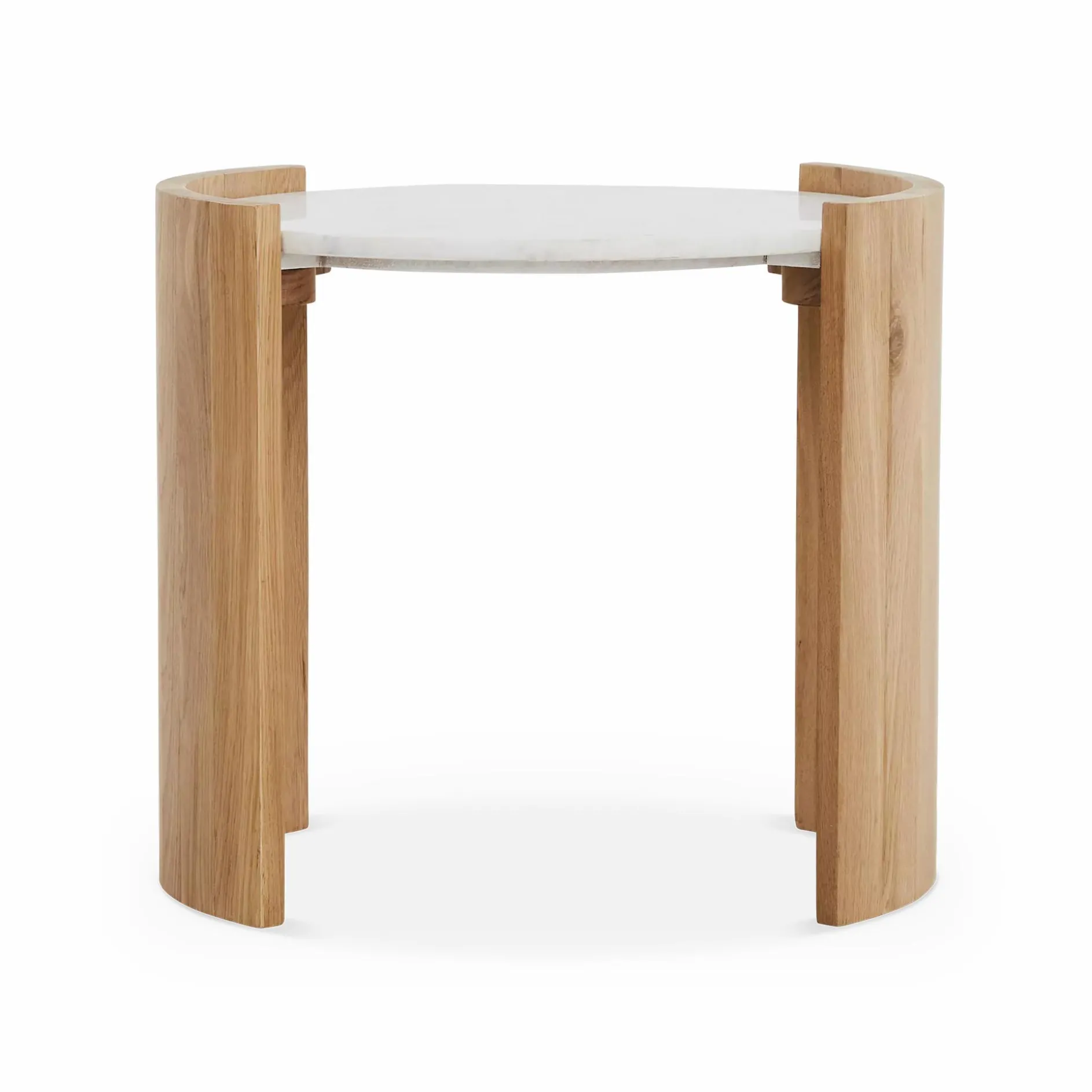 Dala - Marble and Solid Oak Side Table