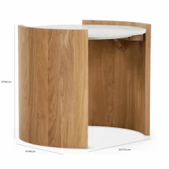 Dala - Marble and Solid Oak Side Table