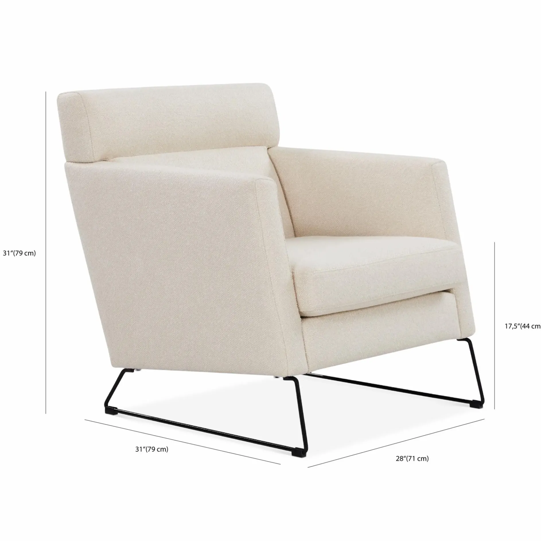 Degano - Armchair with Sled Base by Furninova
