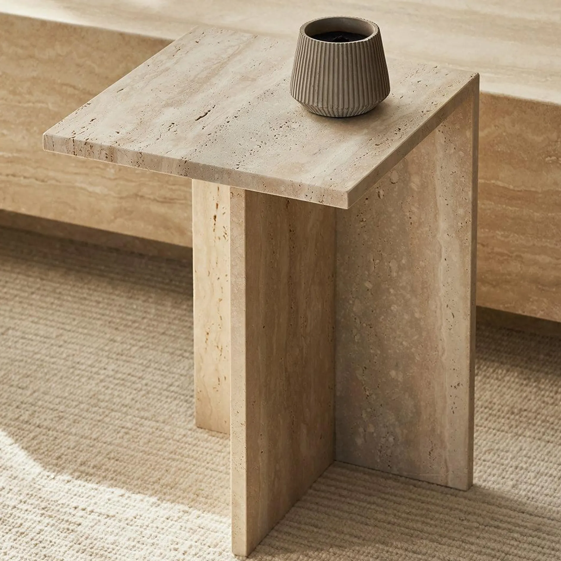 Divine - Travertine Side Table