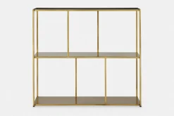Eiffel - Antique Brass Low Shelving Unit