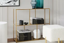 Eiffel - Antique Brass Low Shelving Unit