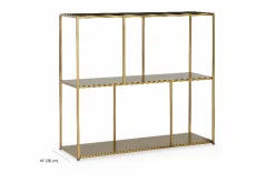Eiffel - Antique Brass Low Shelving Unit