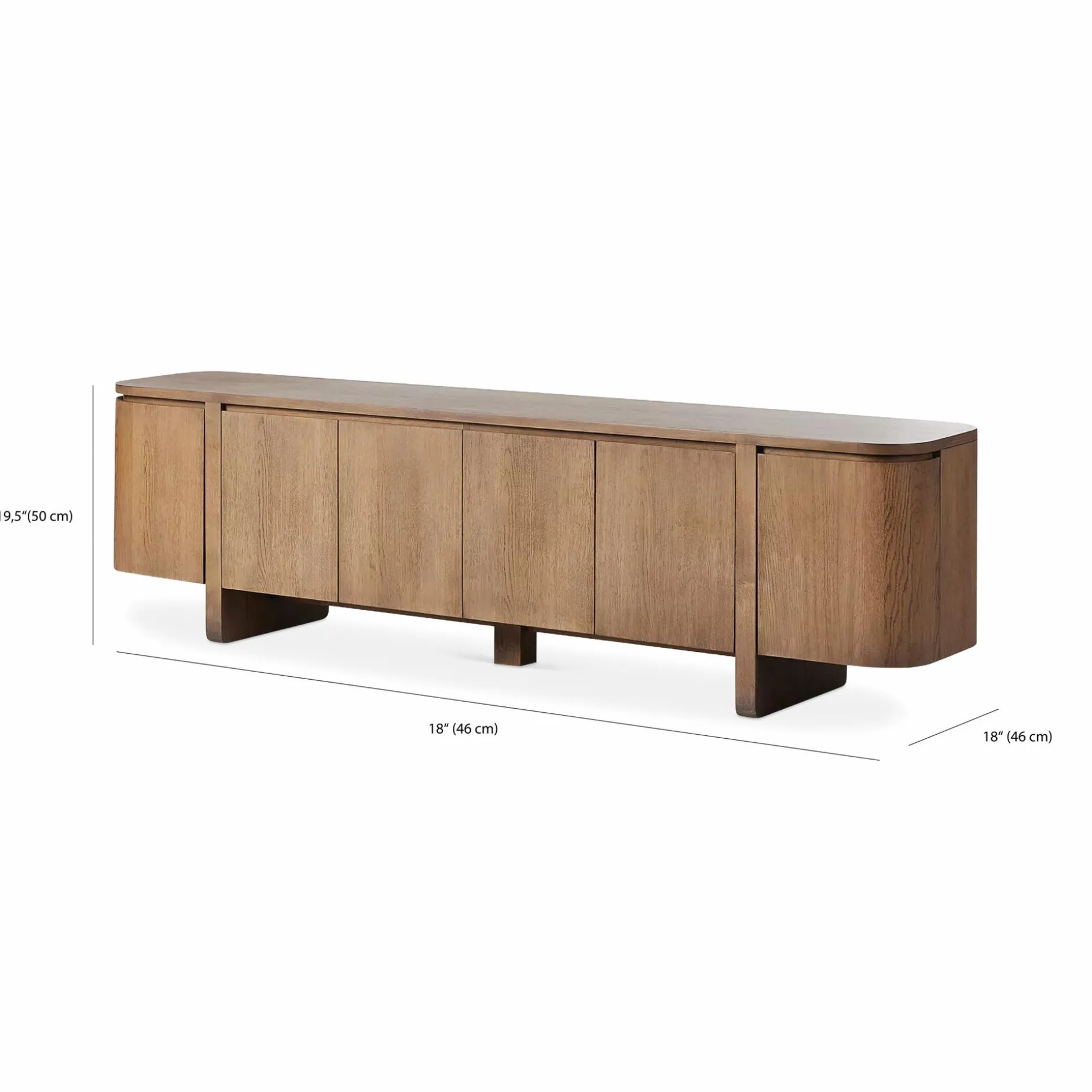Elle - Oak Wood Media Console by Four Hands