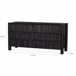 Ezri - Carved Black Oak Dresser by Four Hands