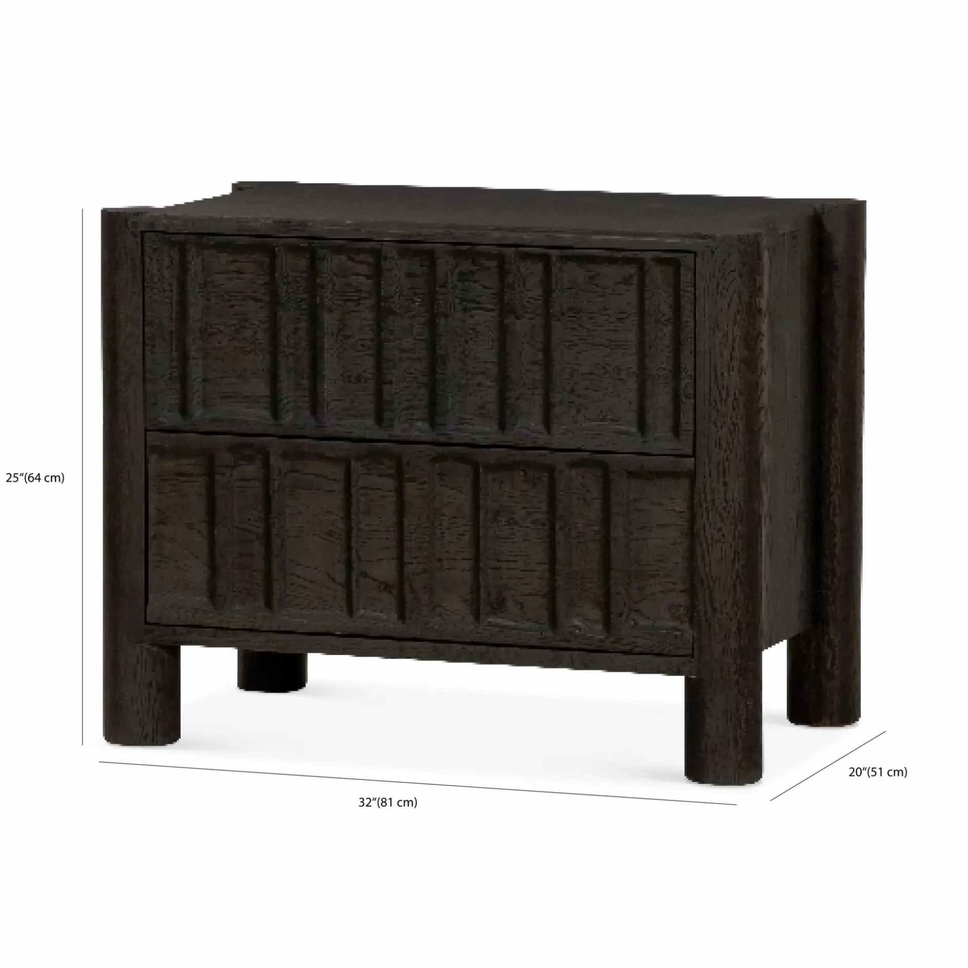 Ezri - Carved Brown Oak Dresser by Four Hands