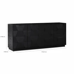 Falbala - Sideboard with Geometric Carving