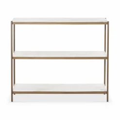 Felix - Antique Brass and Marble Console by Four Hands