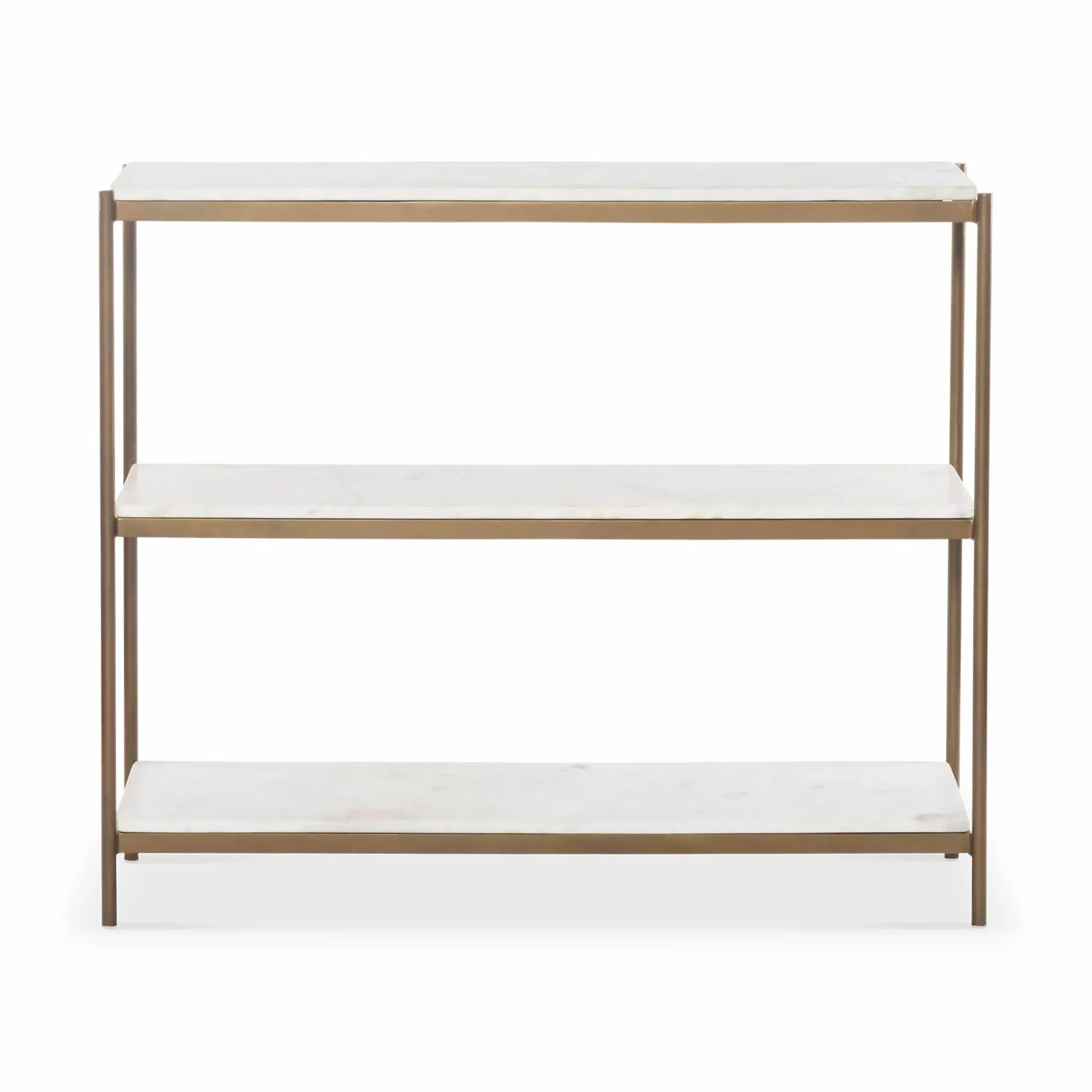 Felix - Antique Brass and Marble Console by Four Hands