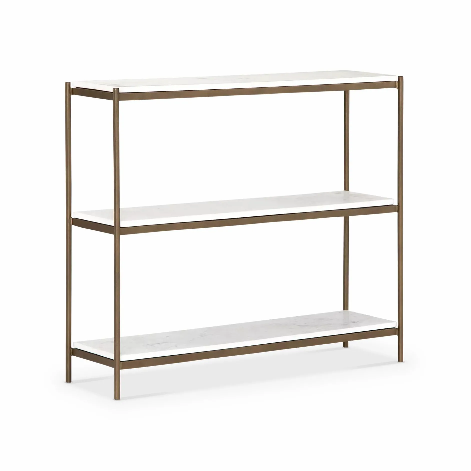 Felix - Antique Brass and Marble Console by Four Hands