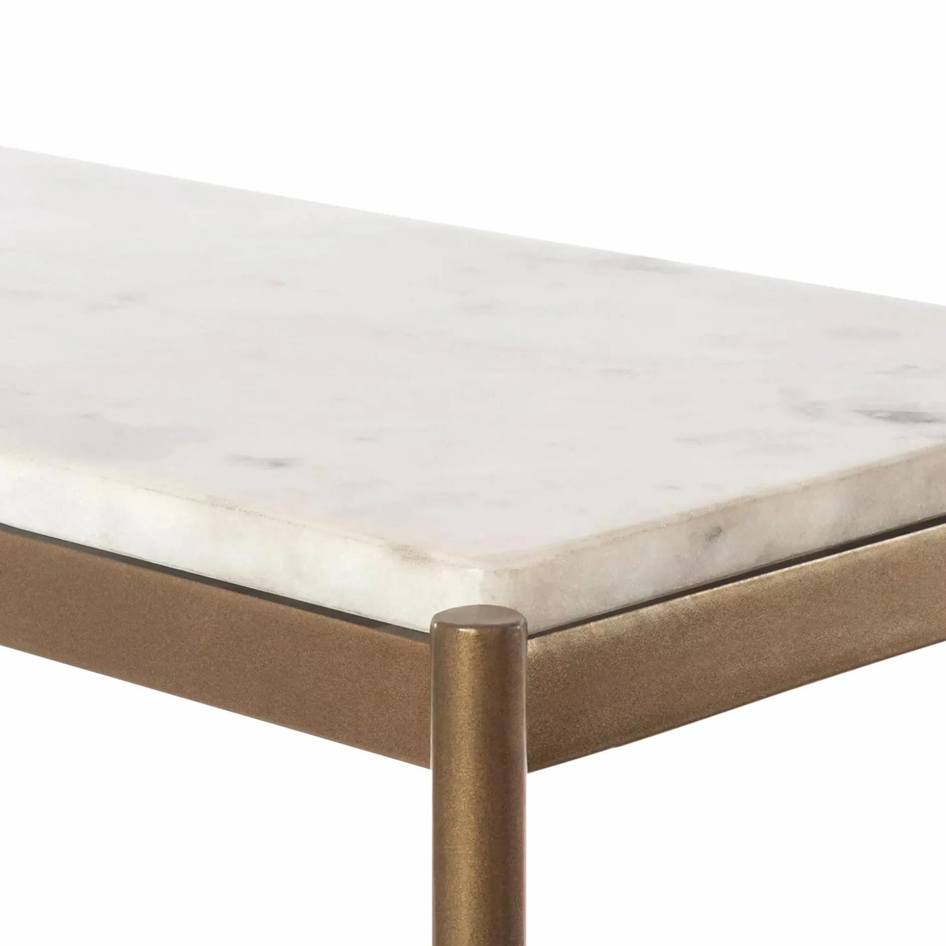Felix - Antique Brass and Marble Console by Four Hands