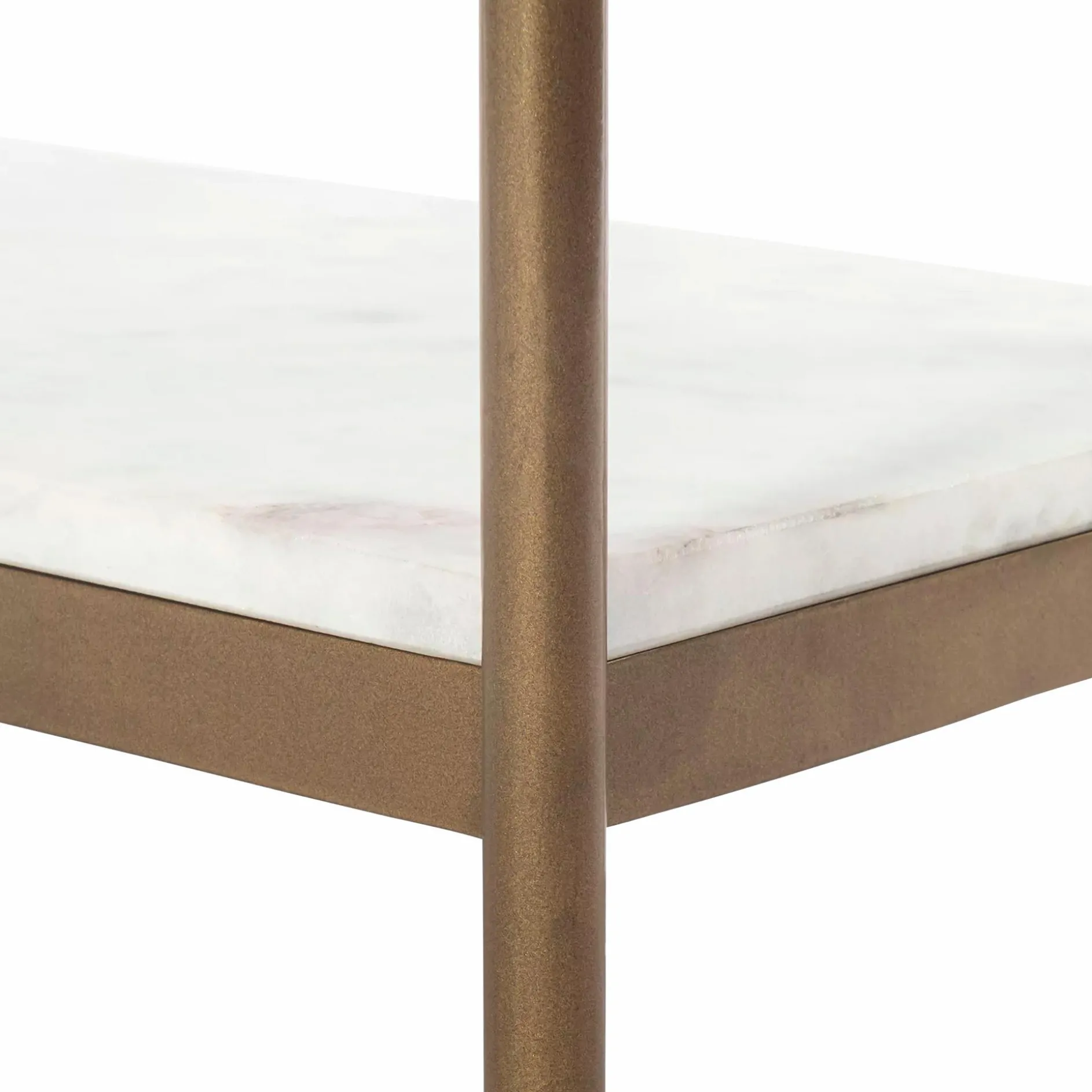 Felix - Antique Brass and Marble Console by Four Hands