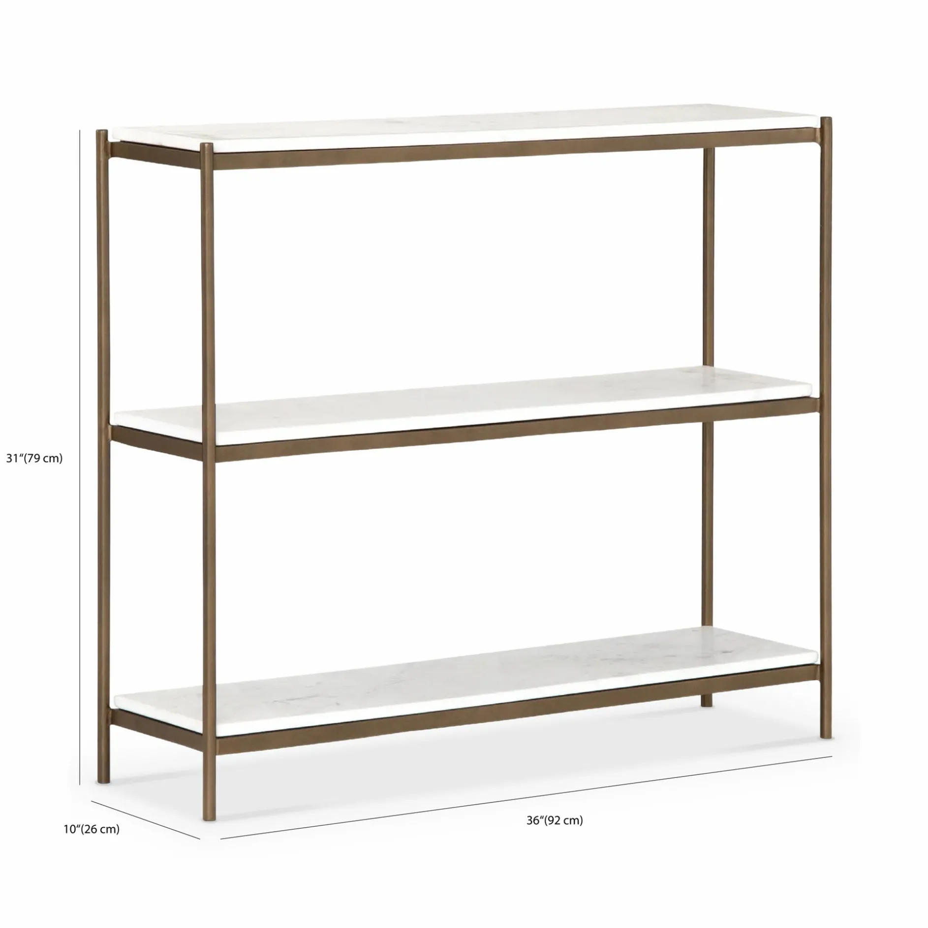 Felix - Antique Brass and Marble Console by Four Hands